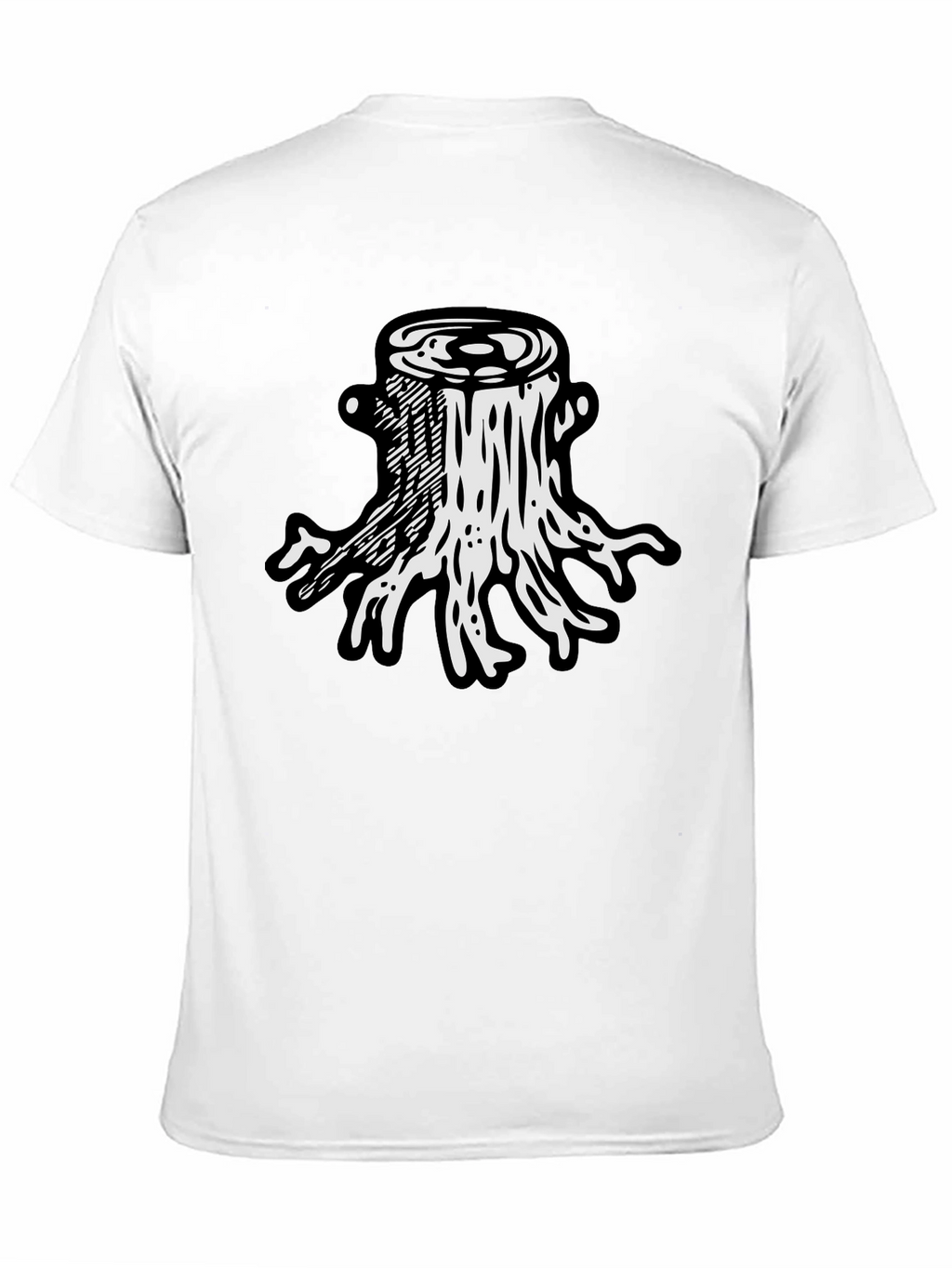 Tree Stump Graphic Tee - Black Cotton T-Shirt