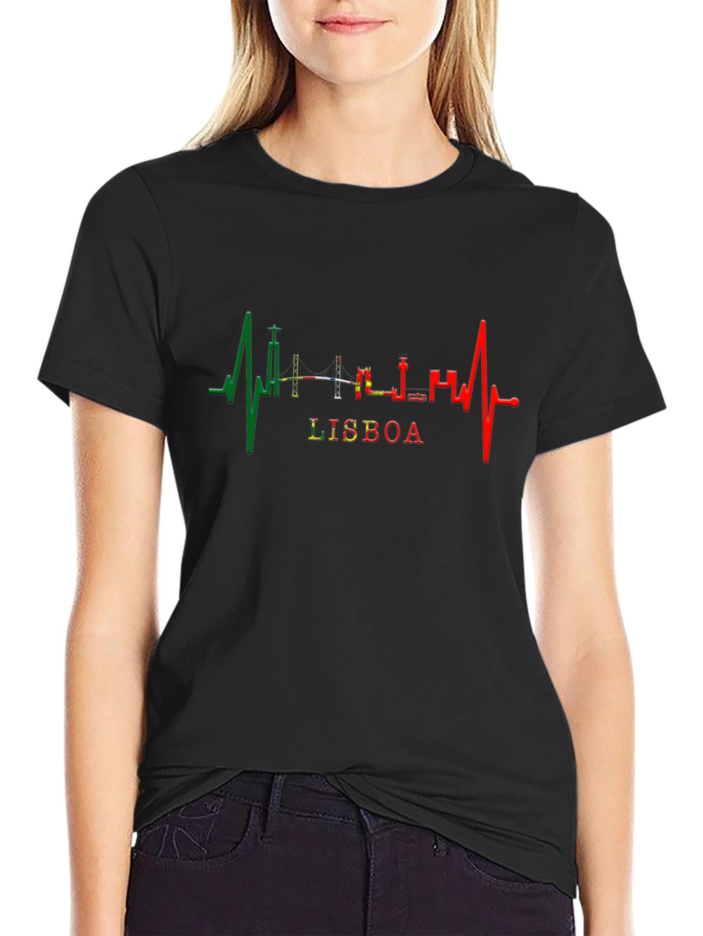 Lisboa Heartbeat T-Shirt - Black