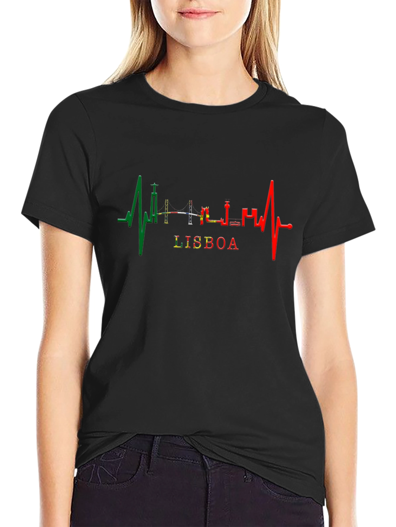 Lisboa Heartbeat T-Shirt - Black