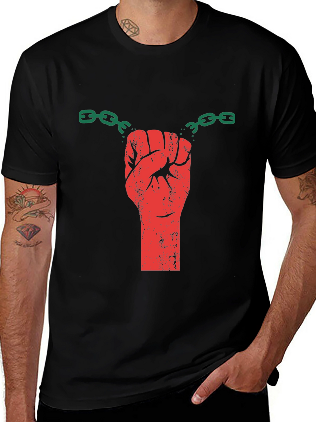 Liberated Fist Graphic T-Shirt - Black