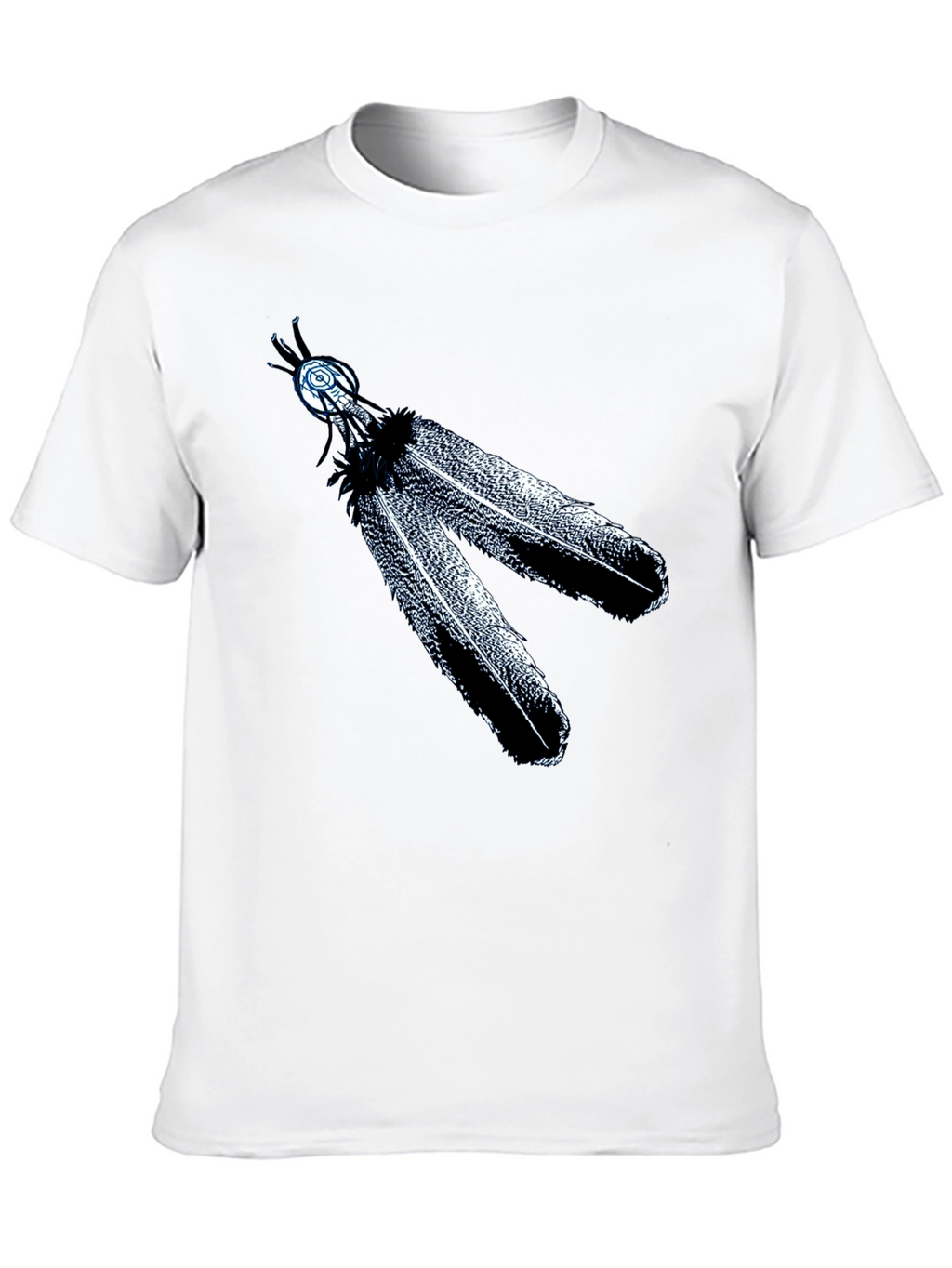 Feather Design Black Tee
