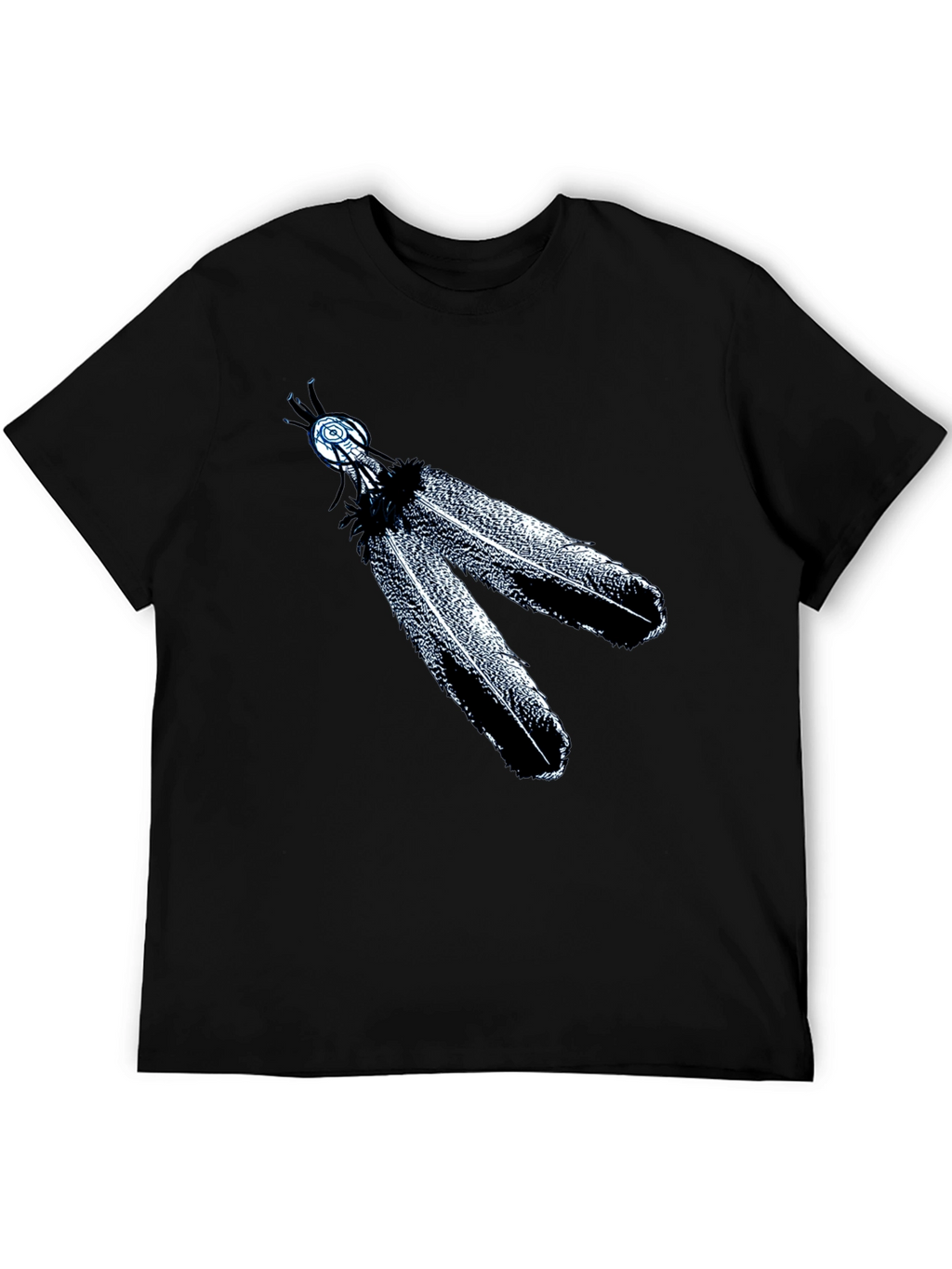 Feather Design Black Tee