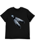 Feather Design Black Tee