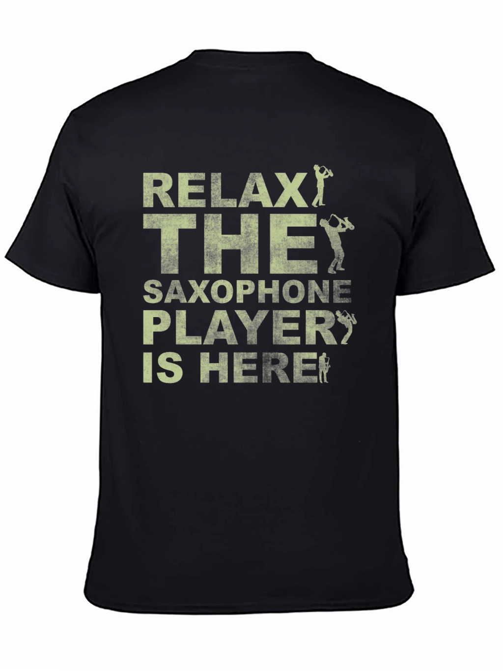 Relax Saxophone Player Black Graphic T-Shirt