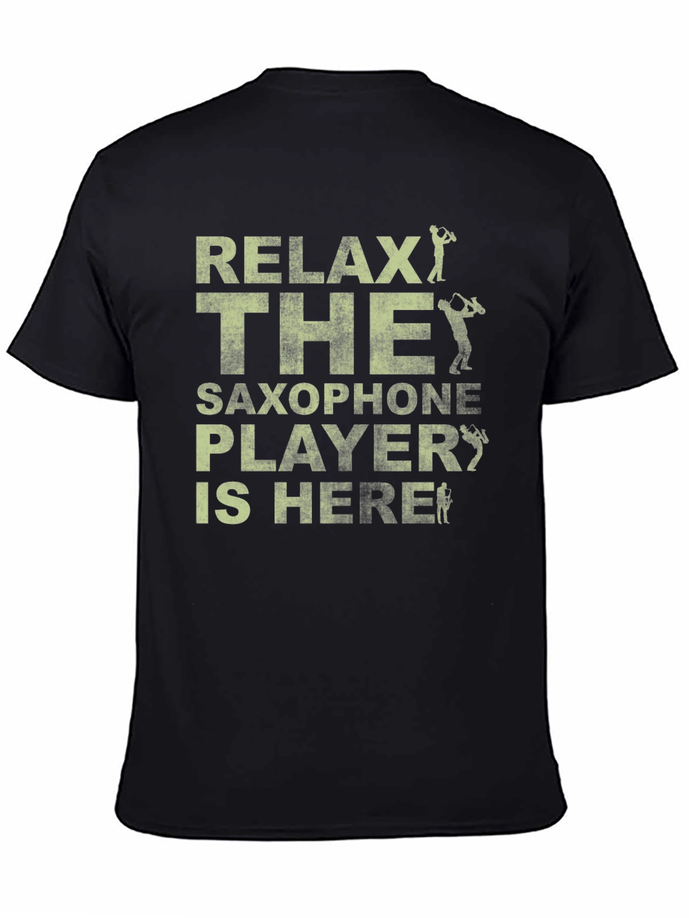 Relax Saxophone Player Black Graphic T-Shirt
