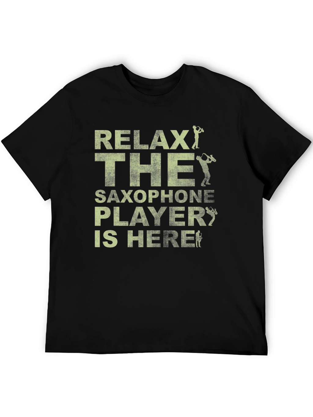 Relax Saxophone Player Black Graphic T-Shirt
