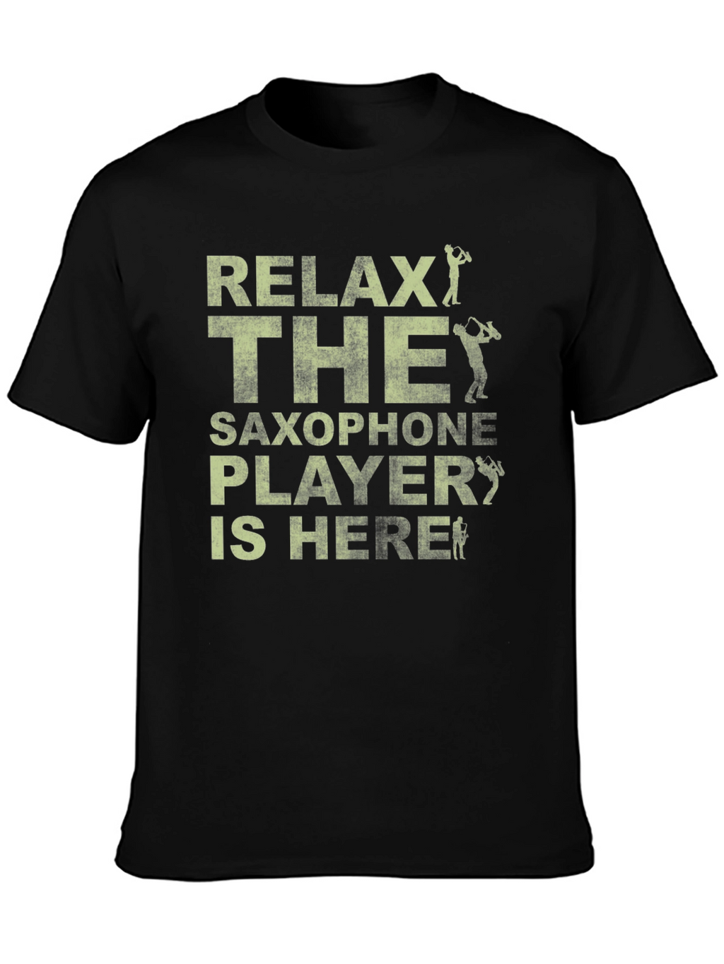 Relax Saxophone Player Black Graphic T-Shirt