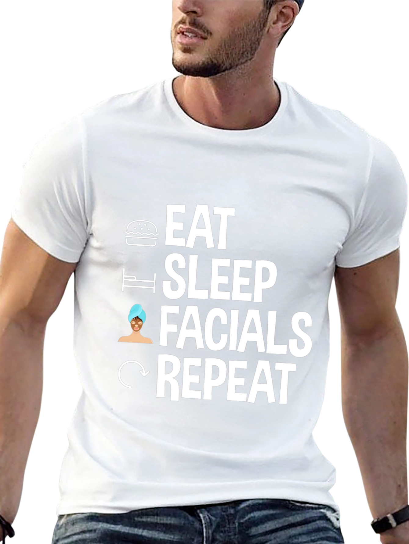 Eat Sleep Facials Repeat Graphic Tee