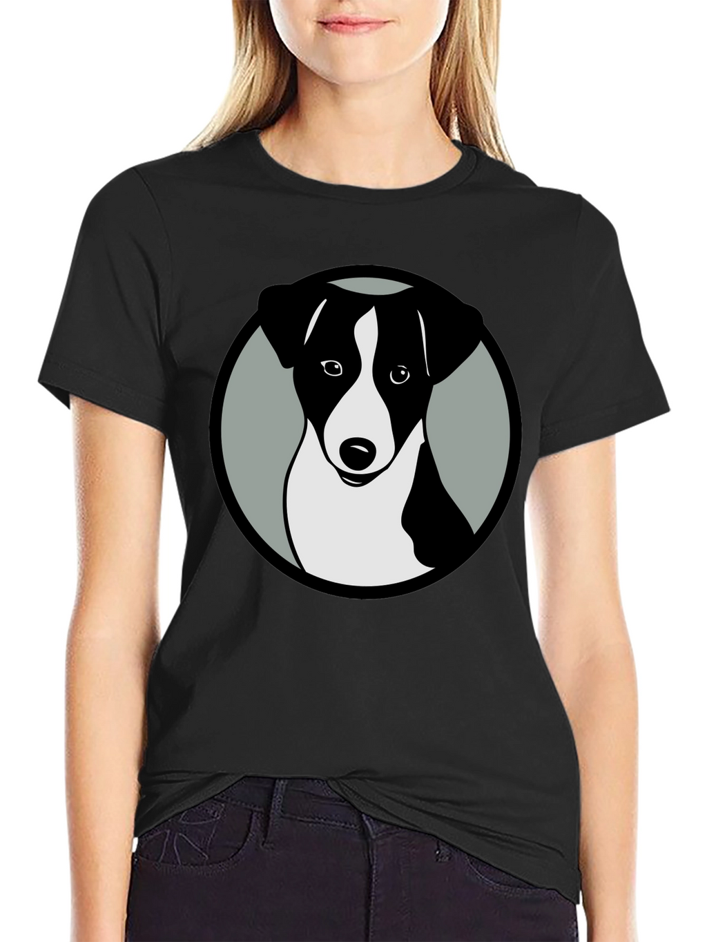 Dog Graphic Black T-Shirt Stylish Animal Tee