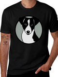 Dog Graphic Black T-Shirt Stylish Animal Tee