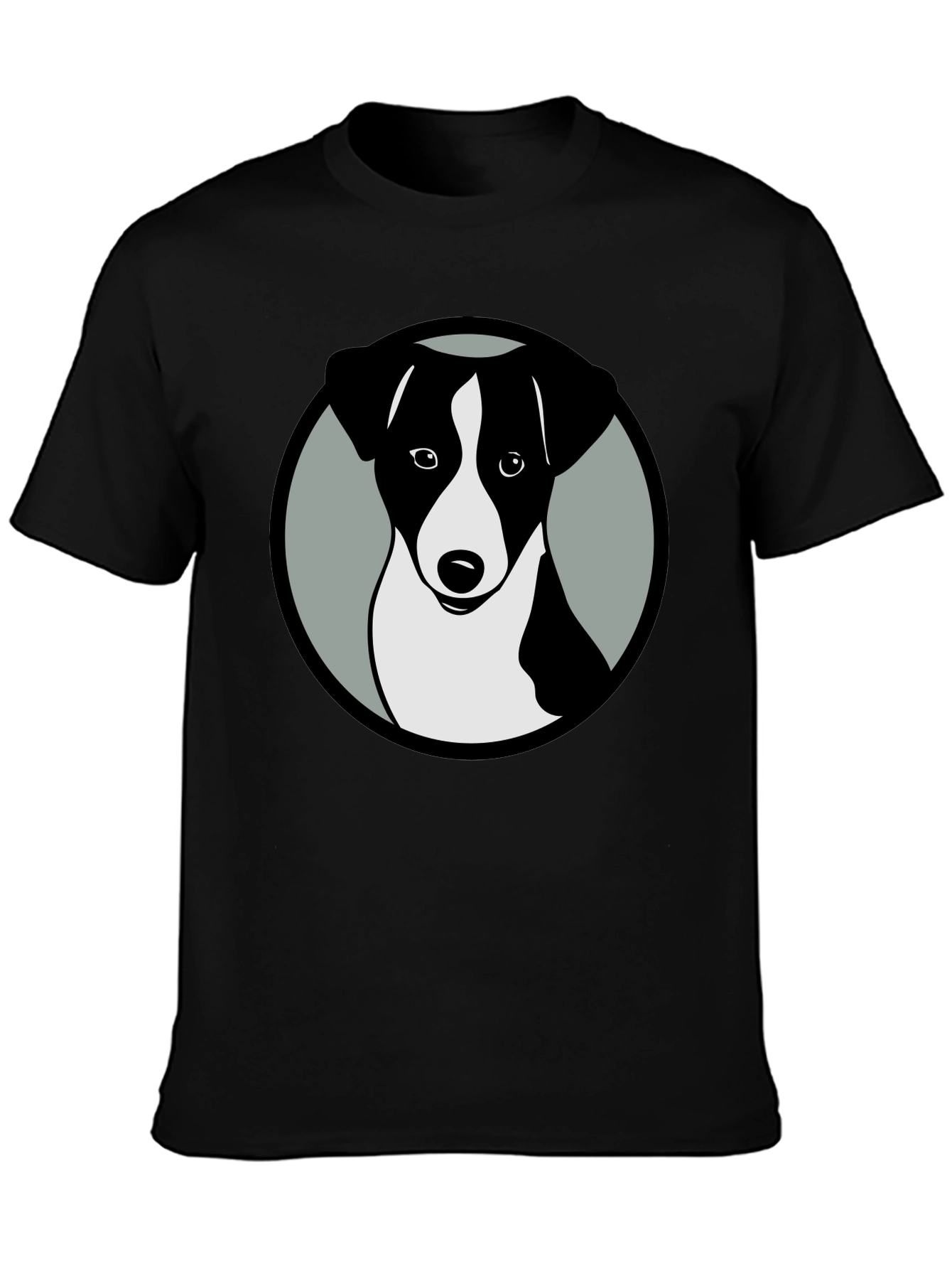 Dog Graphic Black T-Shirt Stylish Animal Tee