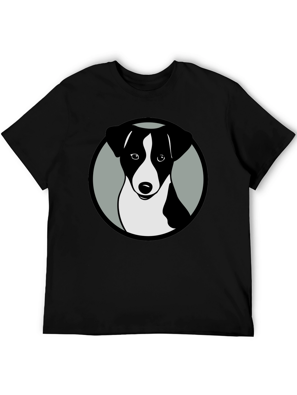 Dog Graphic Black T-Shirt Stylish Animal Tee