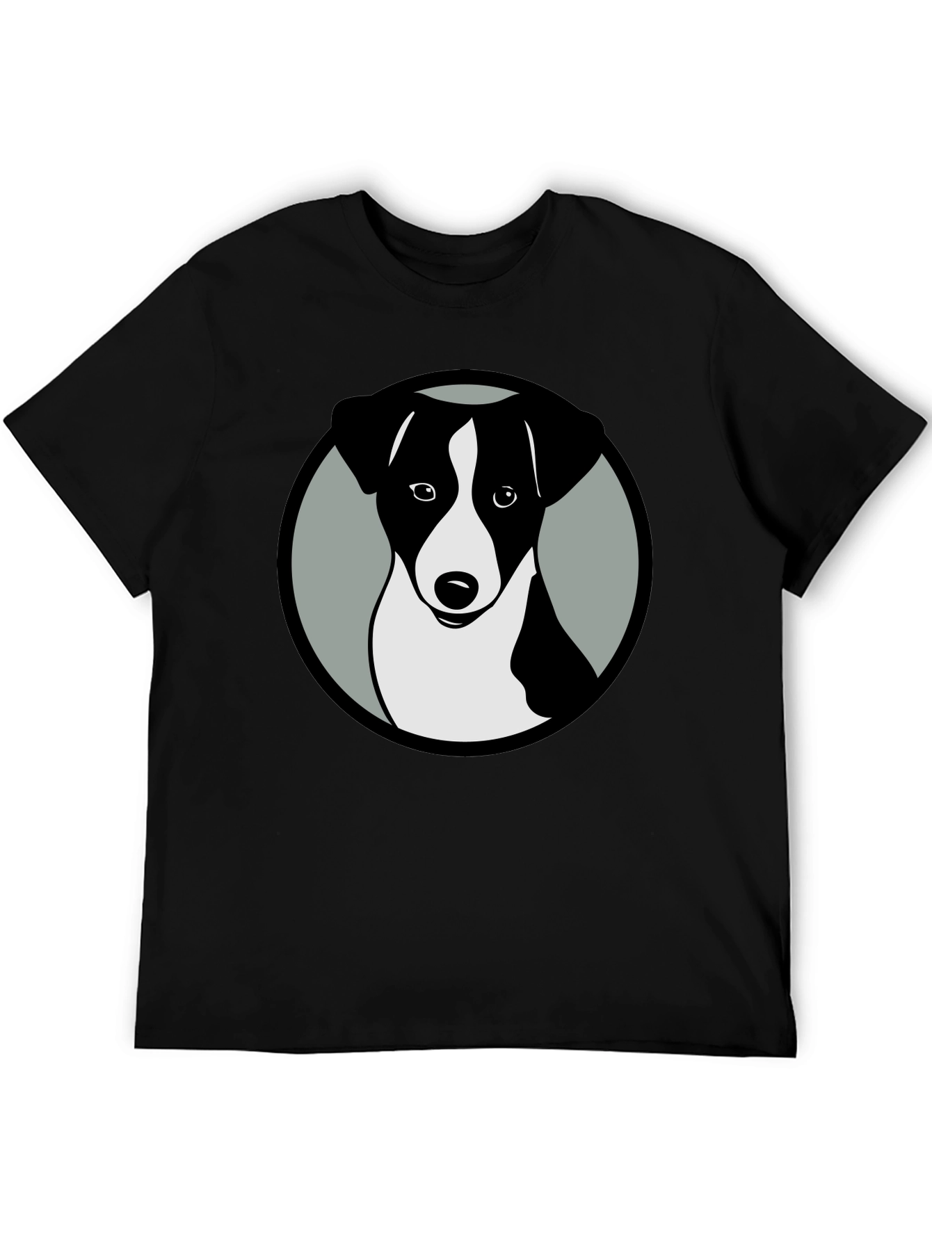 Dog Graphic Black T-Shirt Stylish Animal Tee
