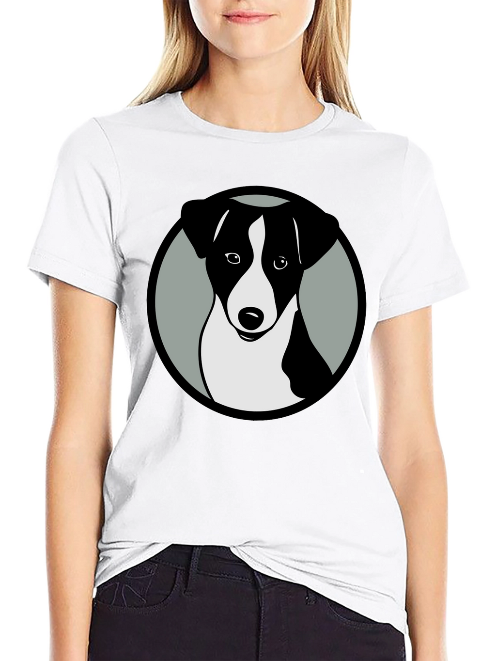 Dog Graphic Black T-Shirt Stylish Animal Tee