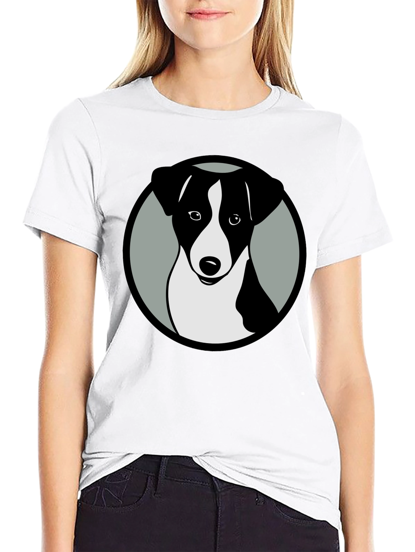 Dog Graphic Black T-Shirt Stylish Animal Tee