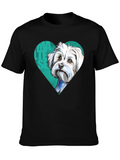 Maltese Dog Heart T-Shirt - Cute Pet Lover Tee