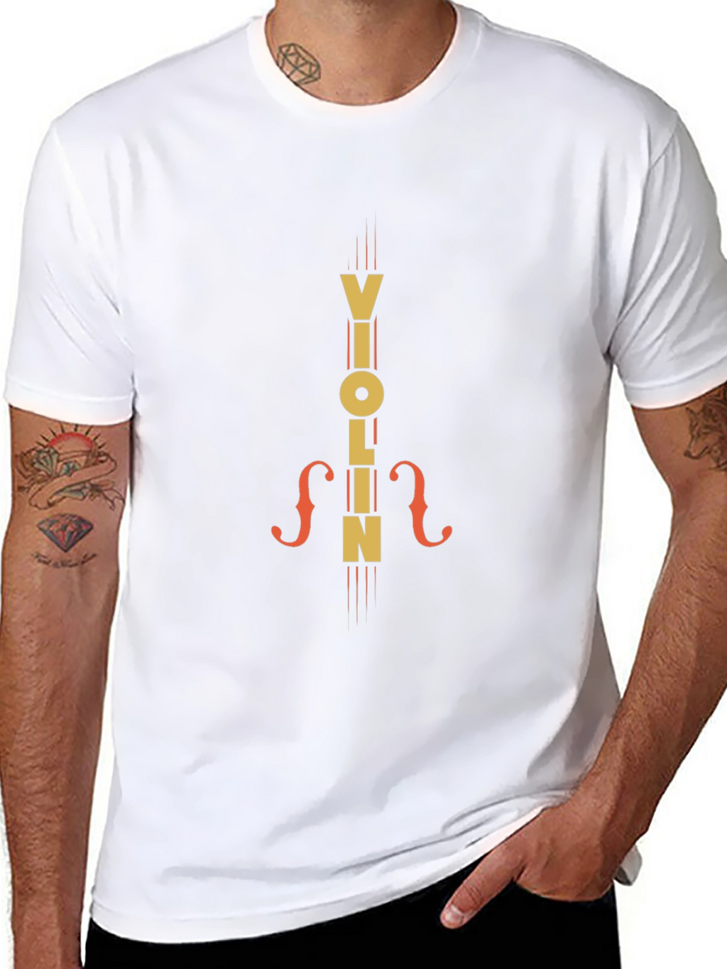 Violin Graphic Tee - Music Lovers Black T-Shirt