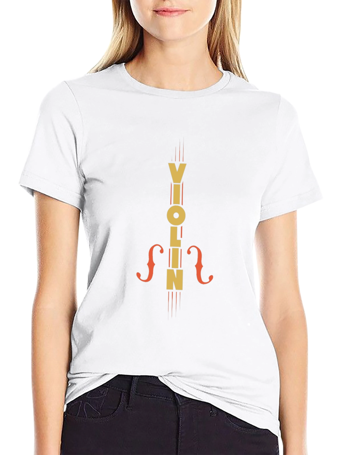 Violin Graphic Tee - Music Lovers Black T-Shirt
