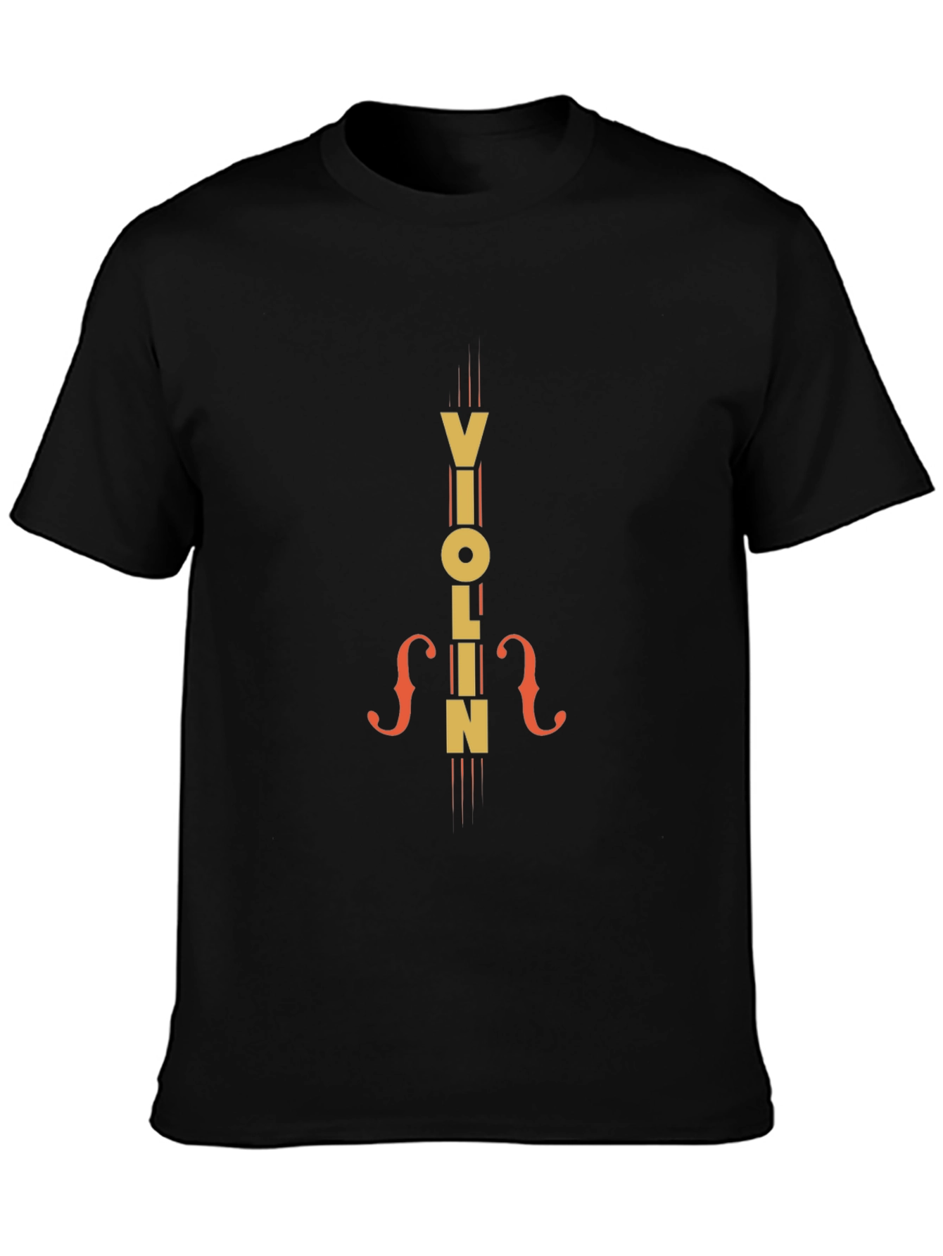 Violin Graphic Tee - Music Lovers Black T-Shirt