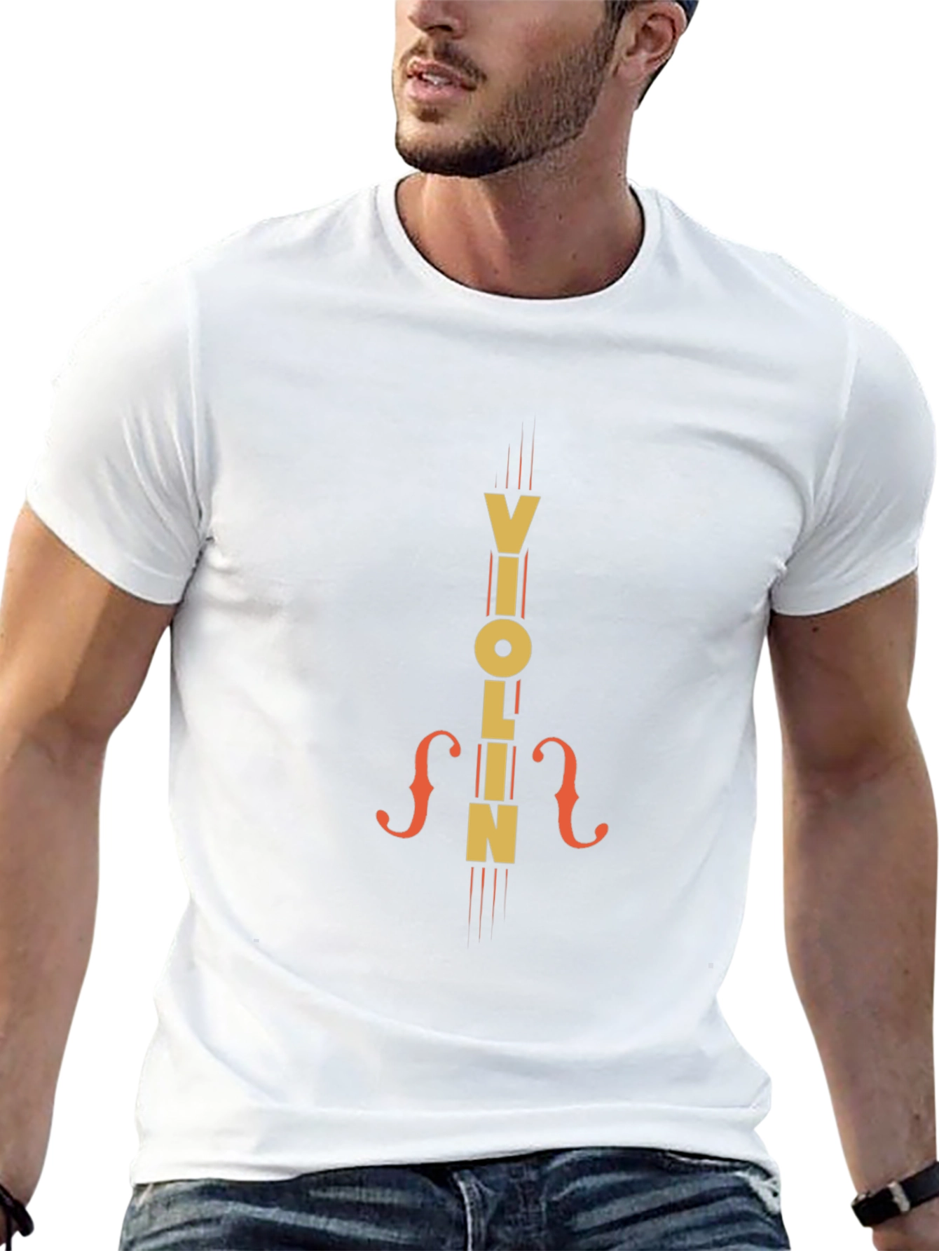 Violin Graphic Tee - Music Lovers Black T-Shirt