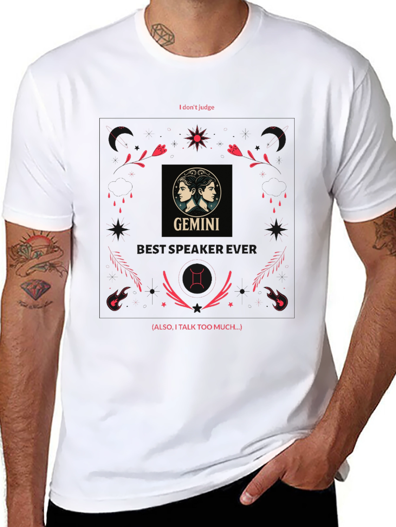 Gemini Zodiac T-Shirt - I Dont Judge Tee