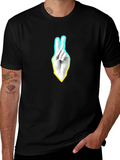 Peace Sign Graphic T-Shirt - Casual Black Tee