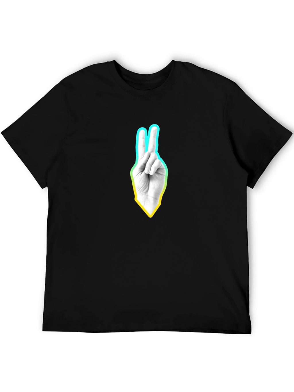 Peace Sign Graphic T-Shirt - Casual Black Tee