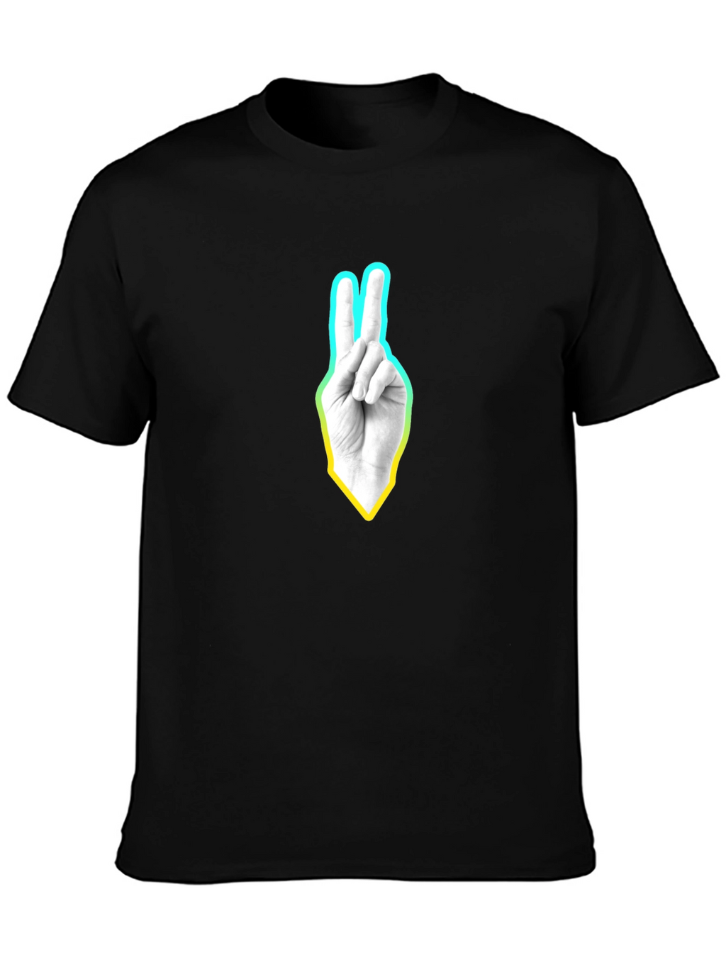 Peace Sign Graphic T-Shirt - Casual Black Tee