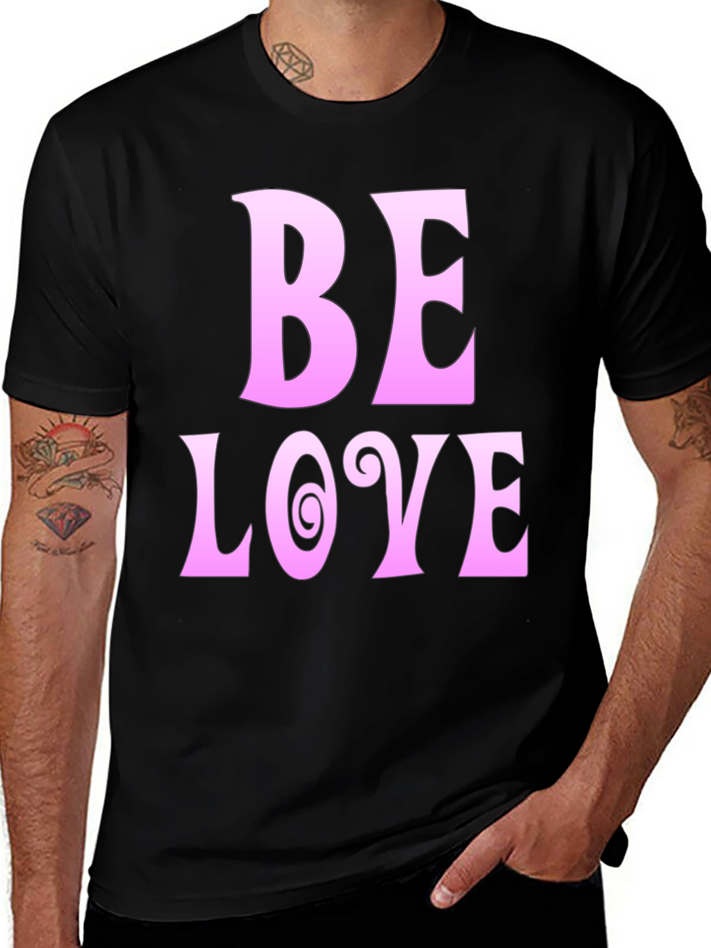 Be Love Black Graphic Tee