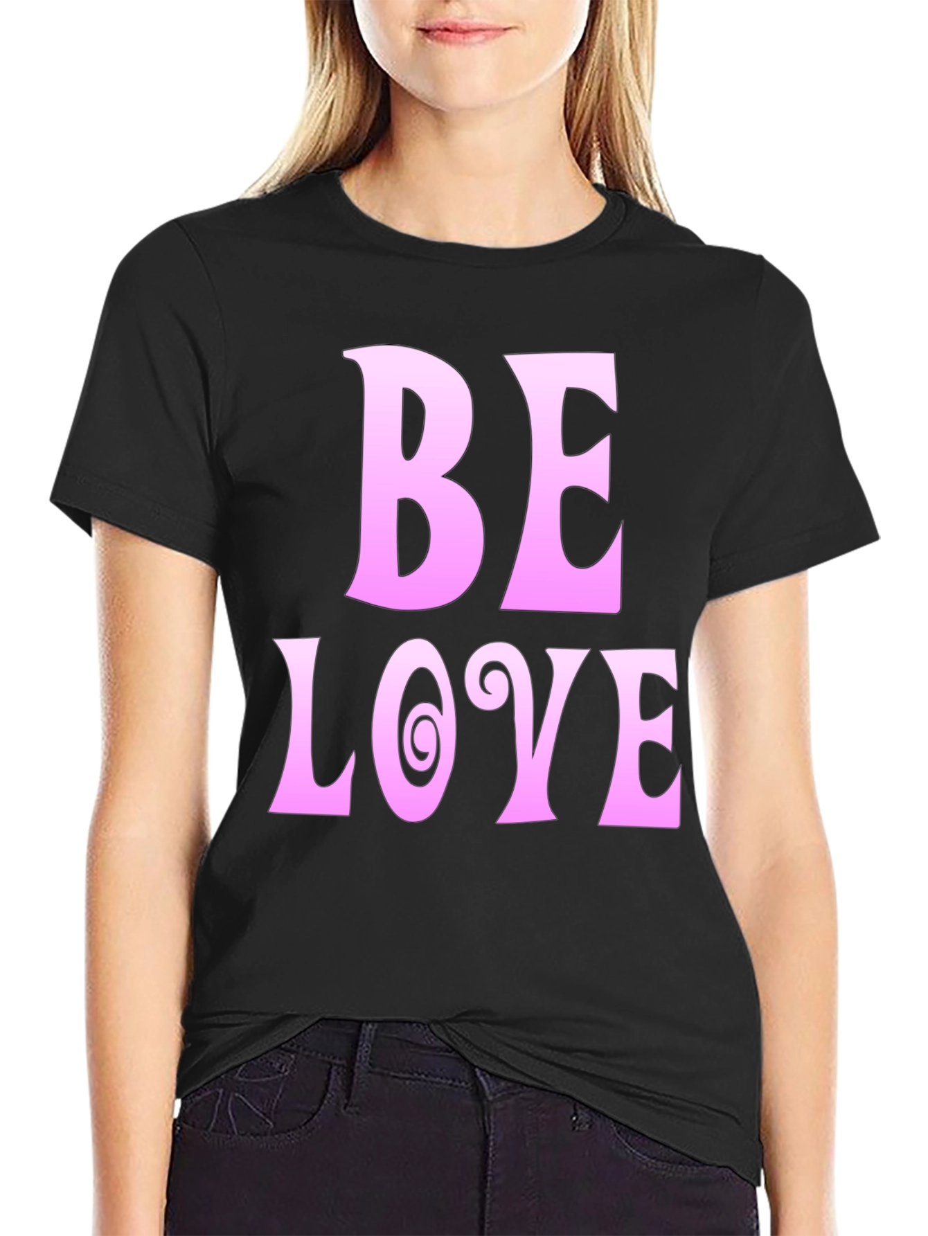 Be Love Black Graphic Tee
