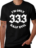 333 Half Evil Graphic Tee - Black Casual T-Shirt