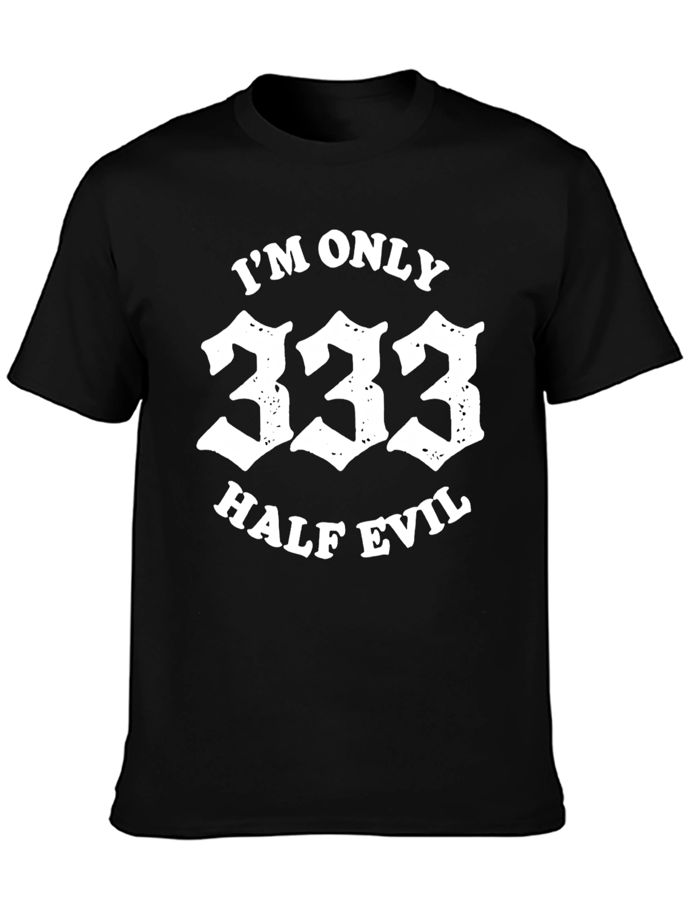 333 Half Evil Graphic Tee - Black Casual T-Shirt