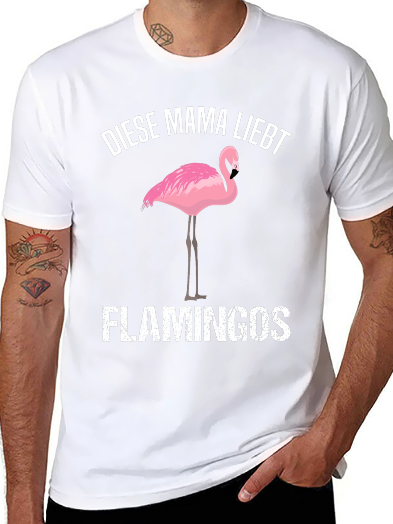 Mama Loves Flamingos Graphic T-Shirt