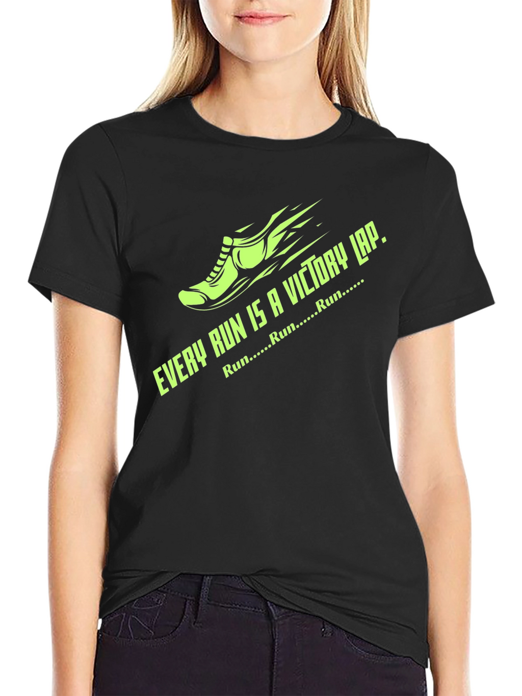 Every Run Victory Lap Black Graphic Tee