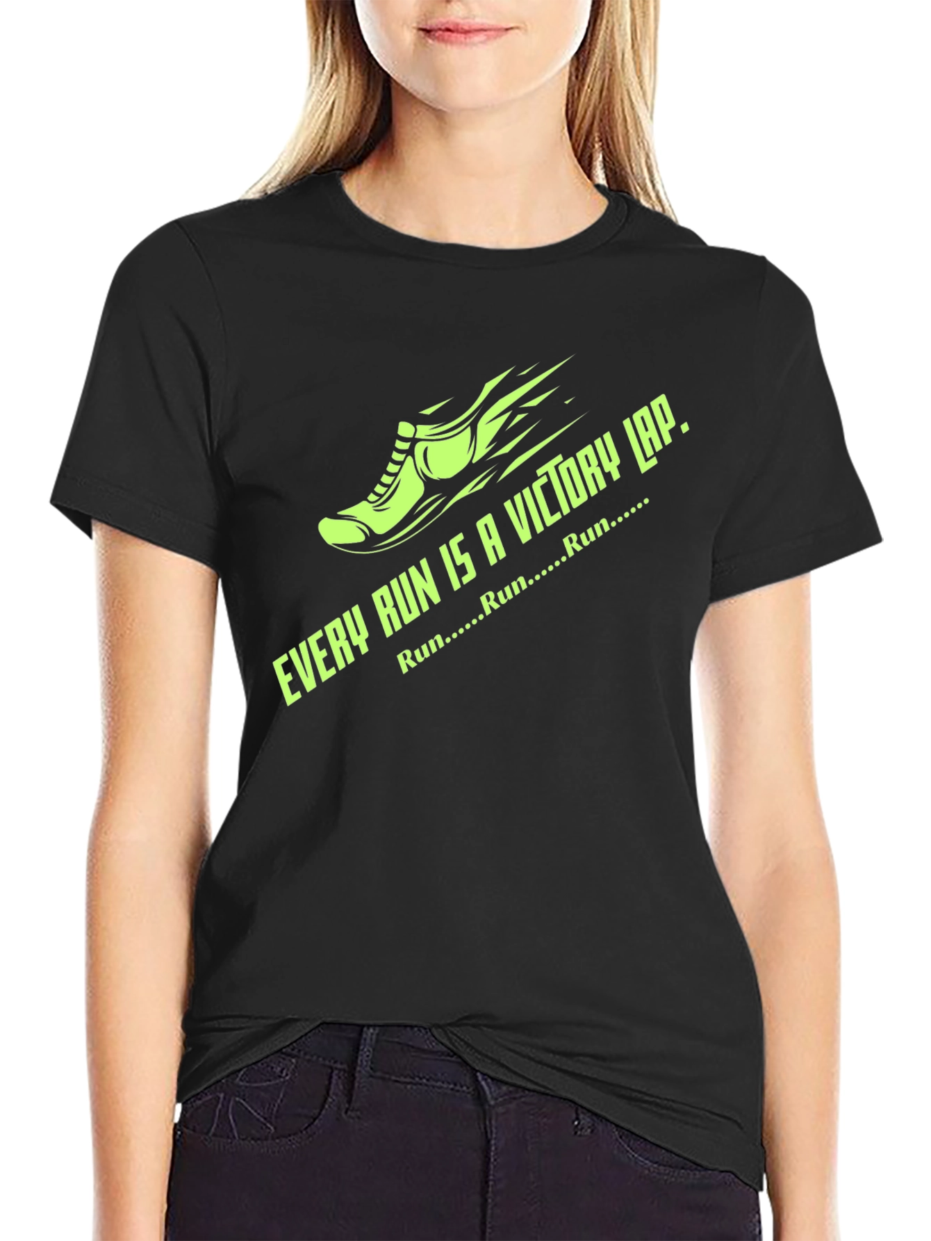 Every Run Victory Lap Black Graphic Tee