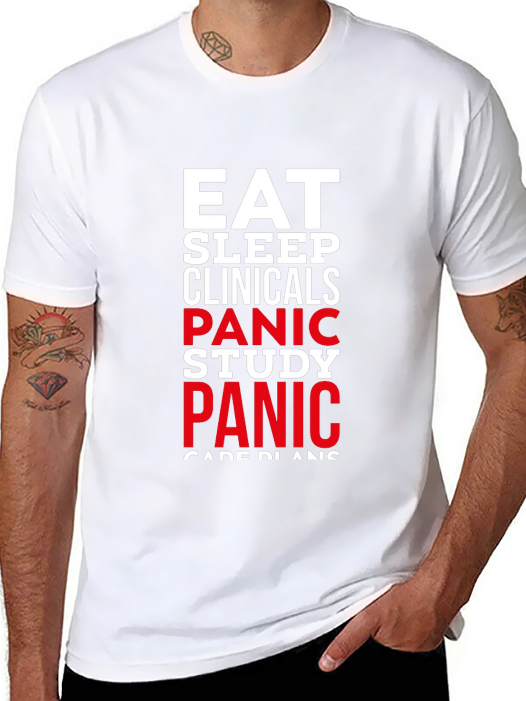 Eat Sleep Clinicals Panic T-Shirt - Student Life Tee