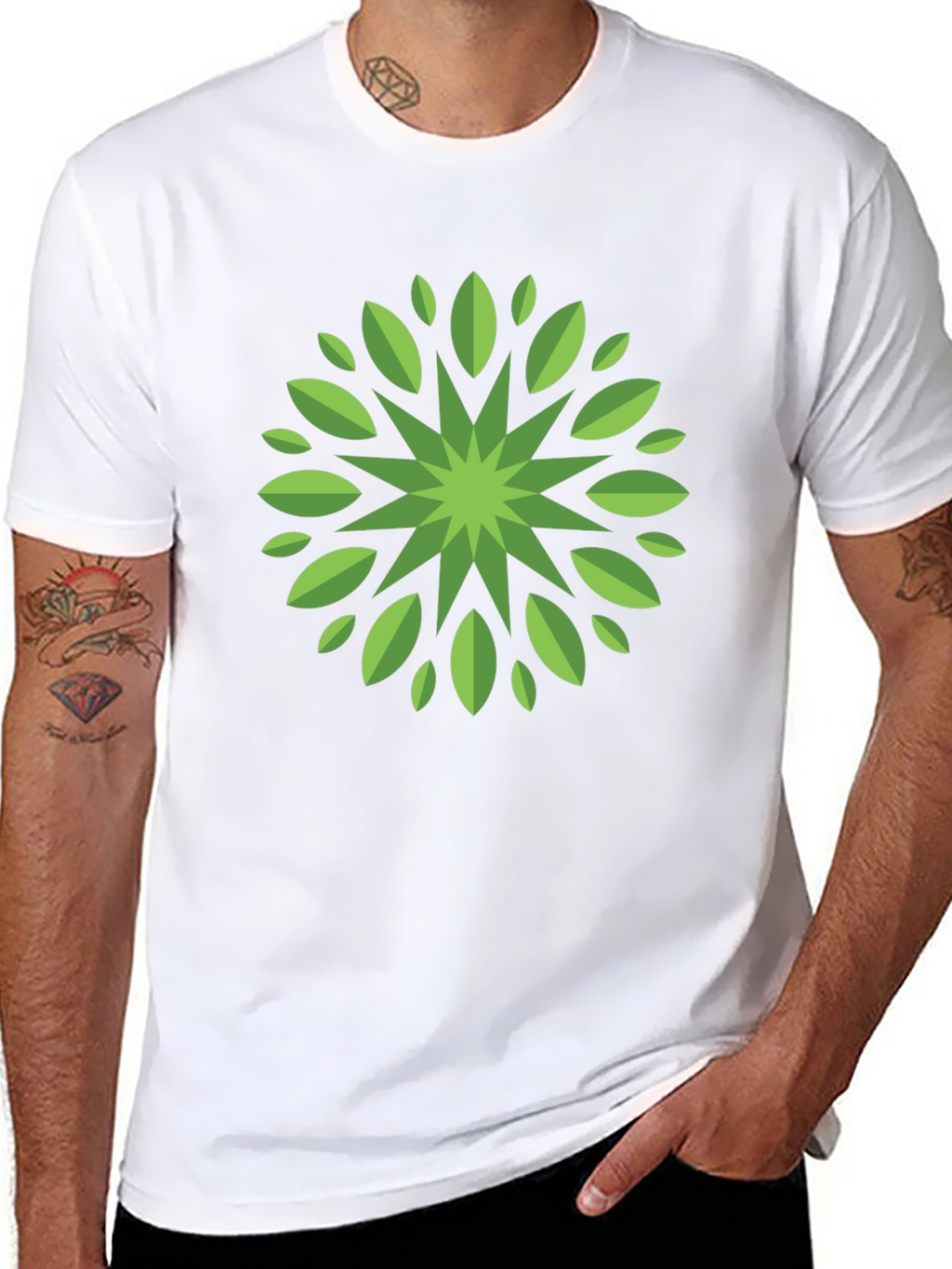 Leaf Mandala Graphic Tee - Stylish Black T-Shirt