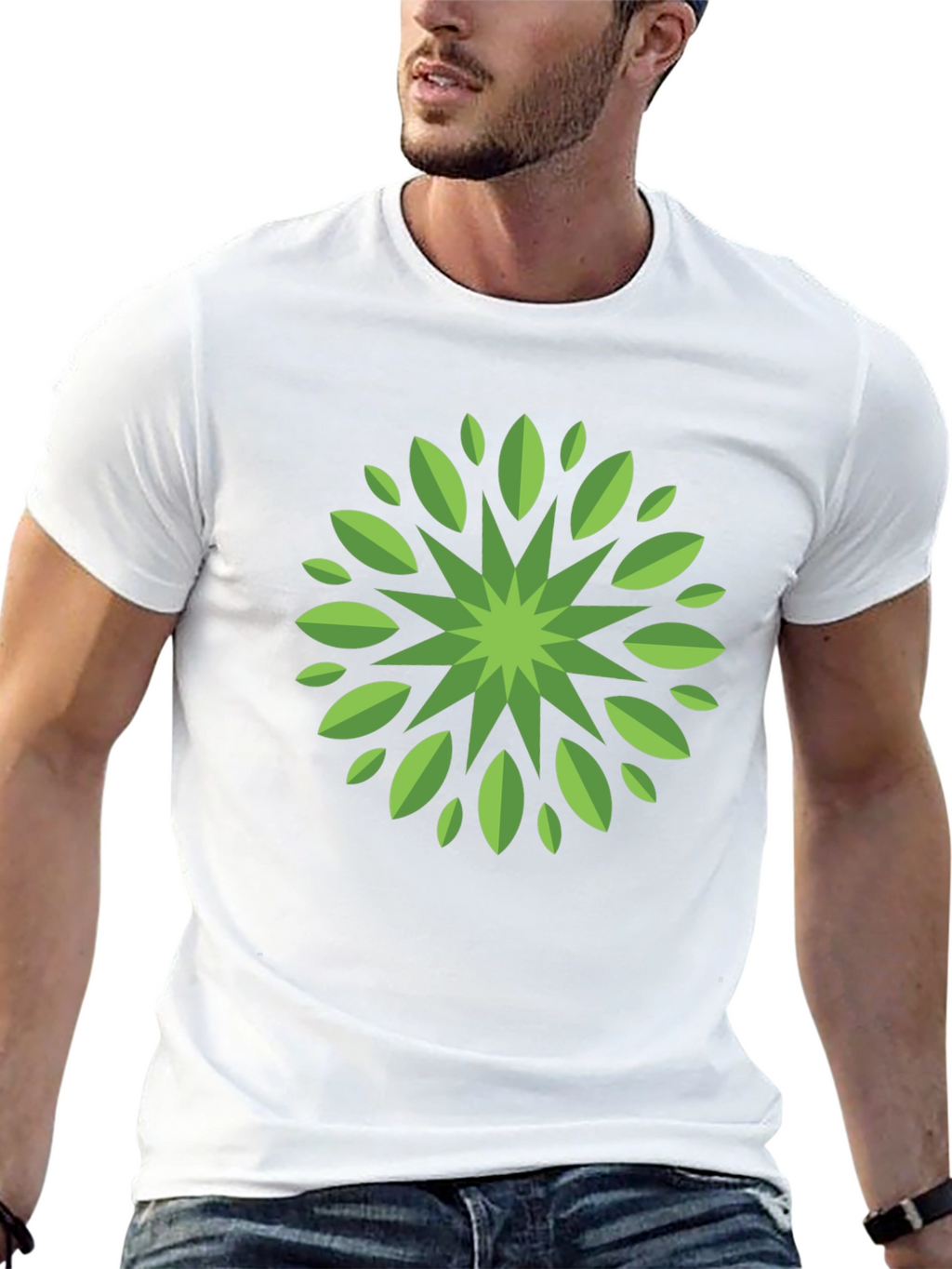 Leaf Mandala Graphic Tee - Stylish Black T-Shirt