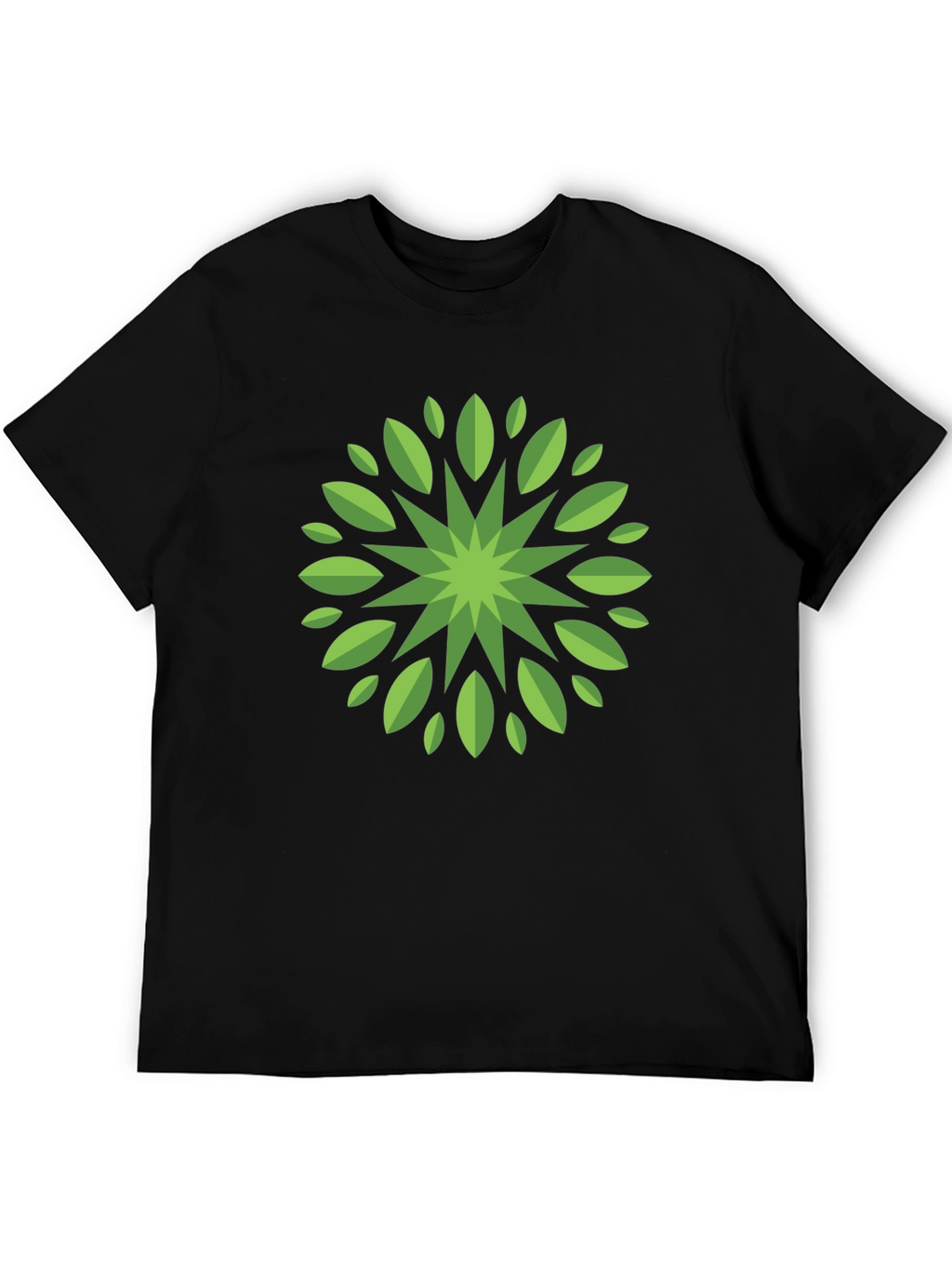 Leaf Mandala Graphic Tee - Stylish Black T-Shirt