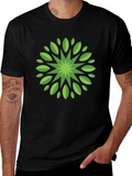 Leaf Mandala Graphic Tee - Stylish Black T-Shirt