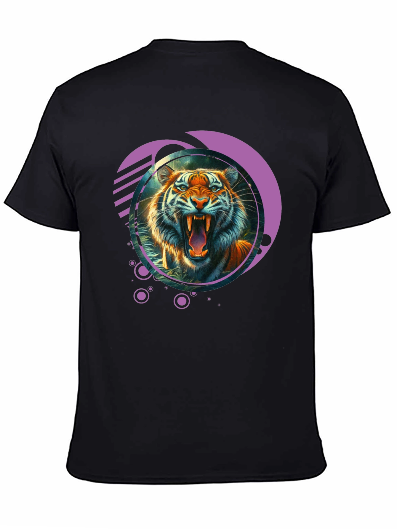 Tiger Graphic Print Crew Neck T-Shirt