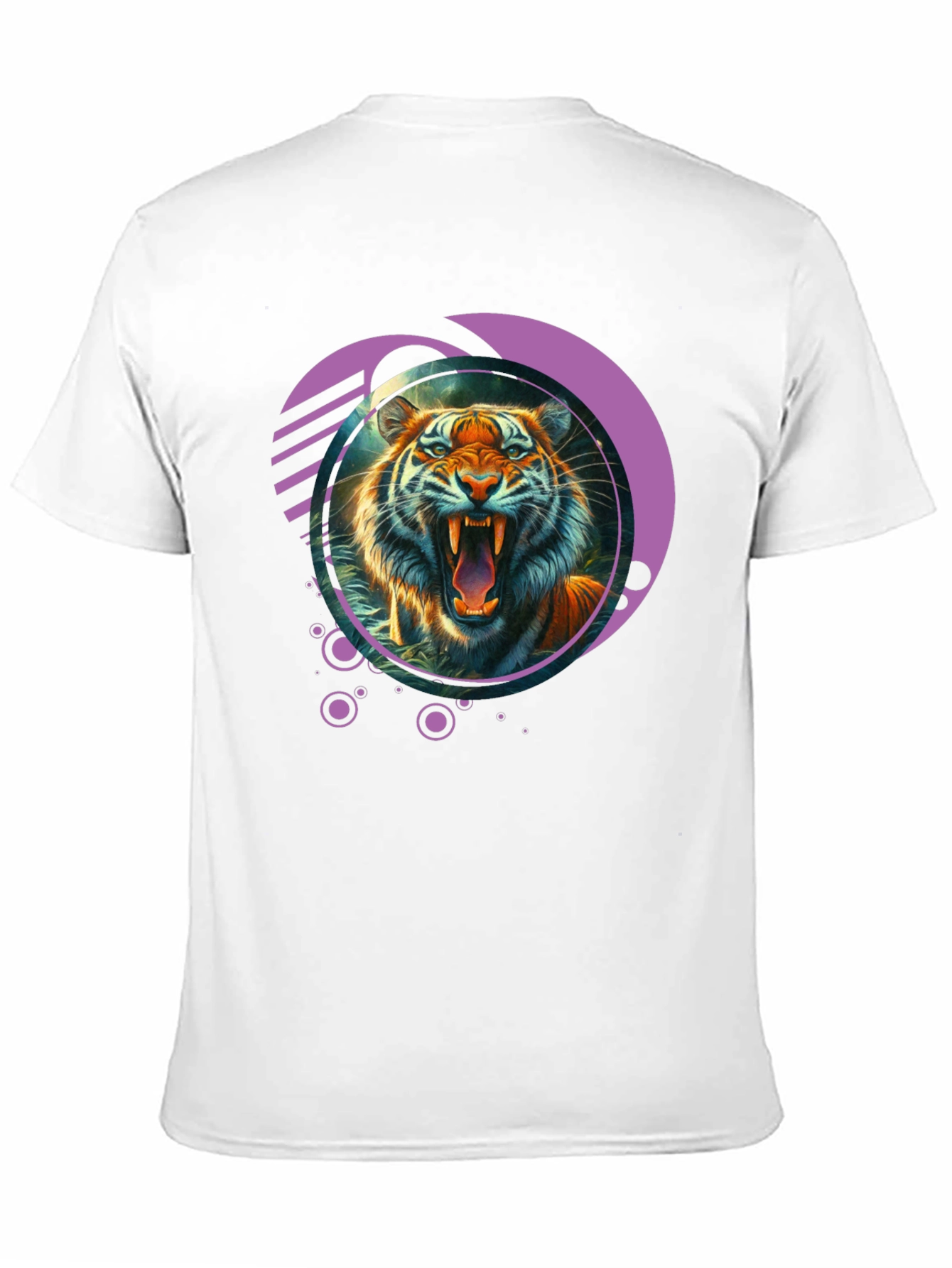 Tiger Graphic Print Crew Neck T-Shirt