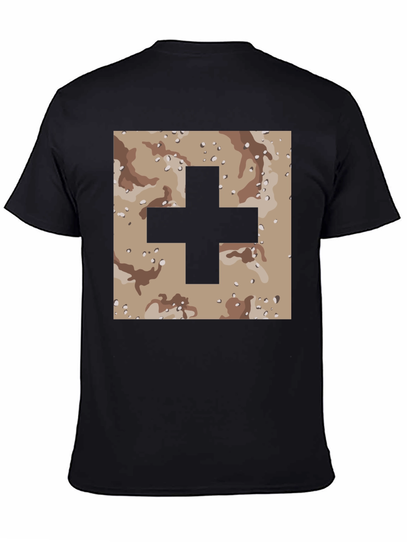 Camo Plus Sign Graphic Tee - Stylish Mens T-Shirt