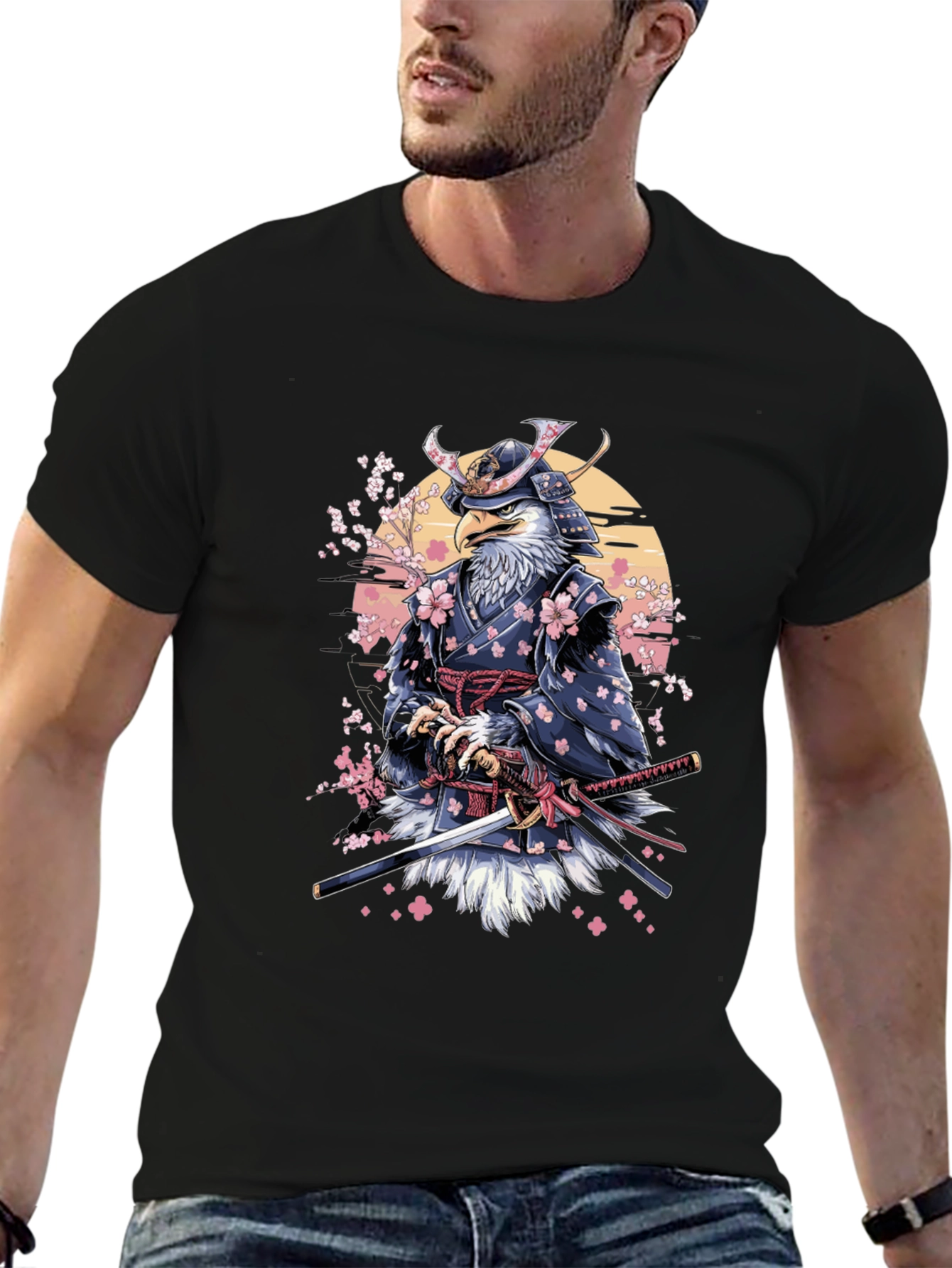 Eagle Samurai T-Shirt - Unique Graphic Tee