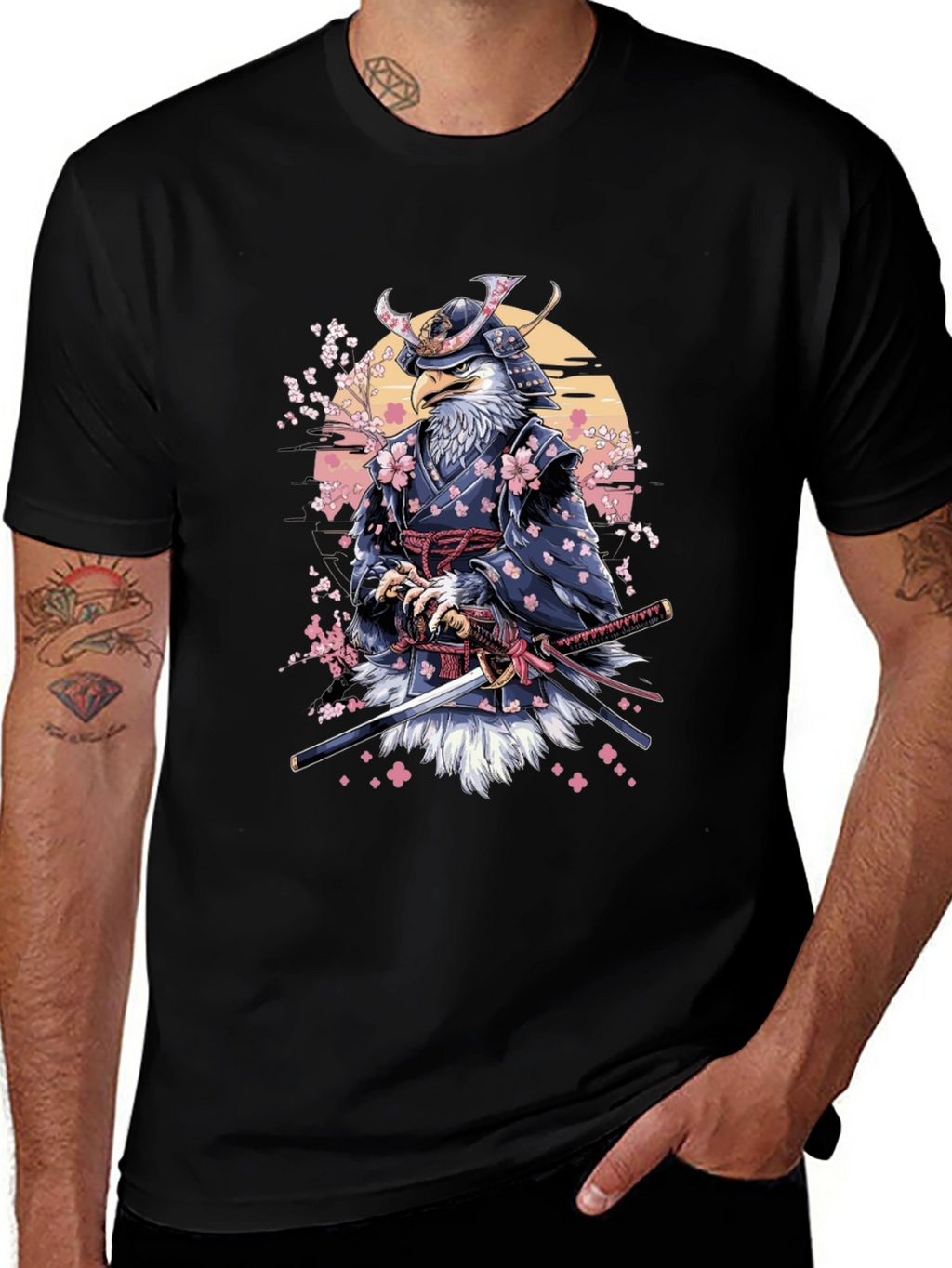 Eagle Samurai T-Shirt - Unique Graphic Tee
