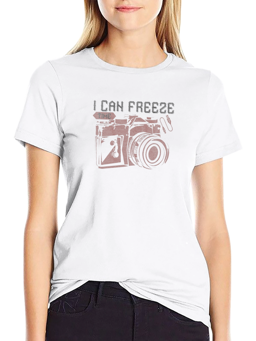 Freeze Time Camera Graphic T-Shirt - Black