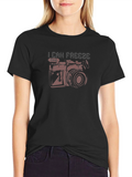 Freeze Time Camera Graphic T-Shirt - Black