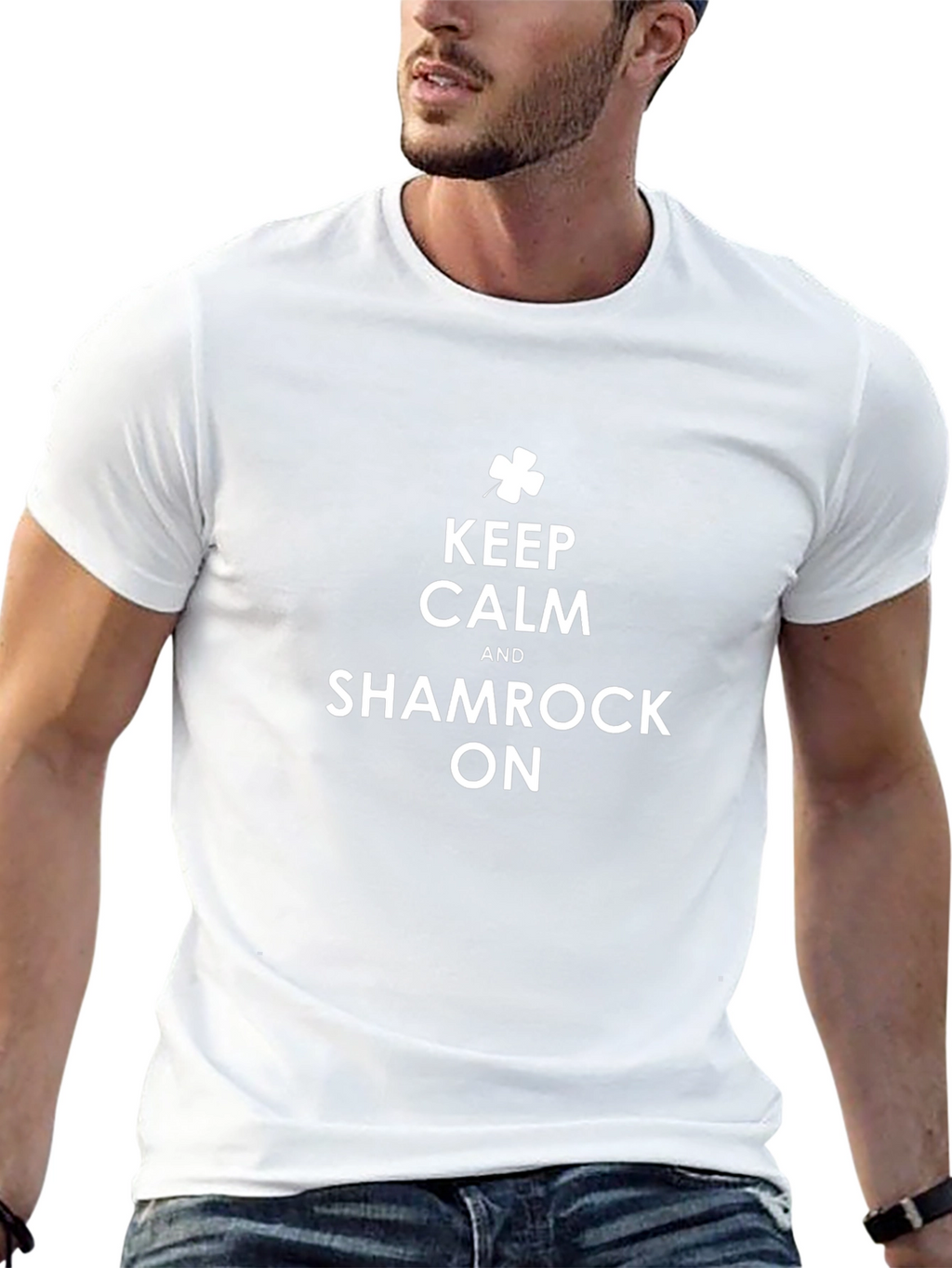 Keep Calm & Shamrock On Black T-Shirt