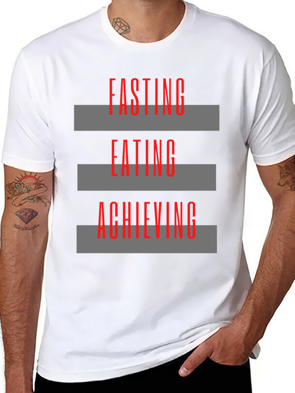 Fasting Eating Achieving Graphic Tee - Black