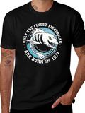 Finest Fisherman Born in 1971 Black T-Shirt